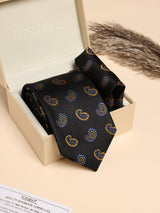 Black & Gold Paisley Performance Silk™ Necktie & Pocket Square Gift Set