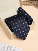 Navy Mini Paisley Performance Silk™ Necktie & Pocket Square Gift Set