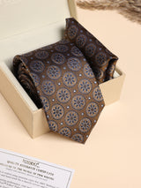 Brown Medallion Performance Silk™ Necktie & Pocket Square Gift Set