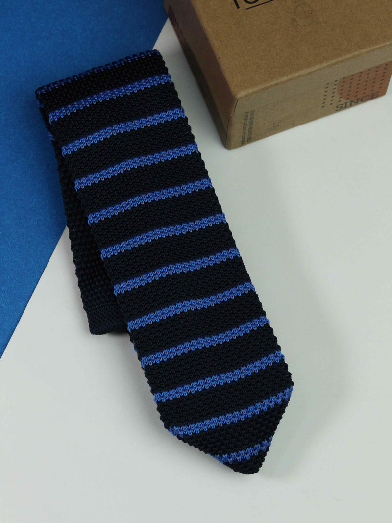 Blue Stripe Knitted Necktie