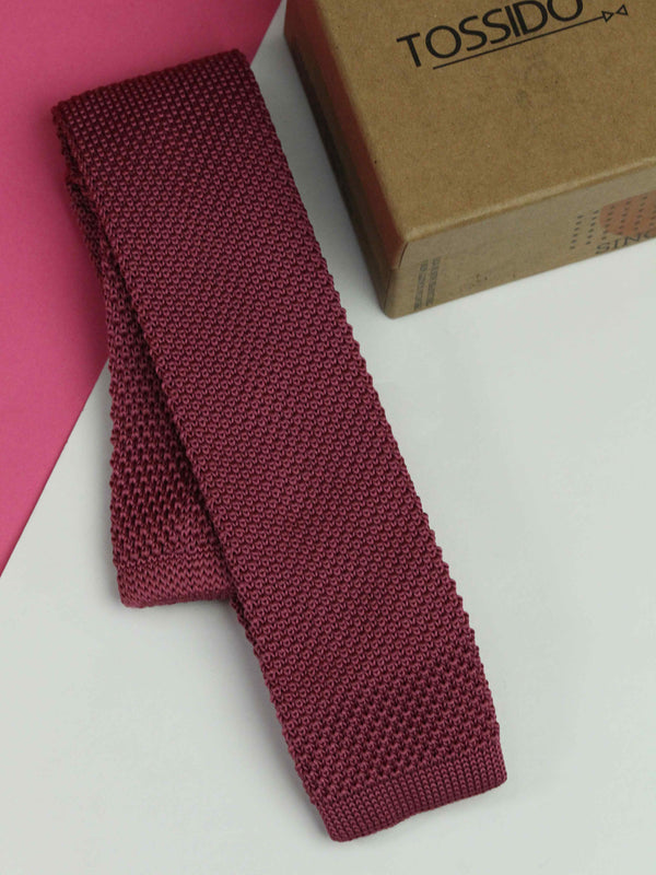 Rogue Pink Solid Knitted Necktie