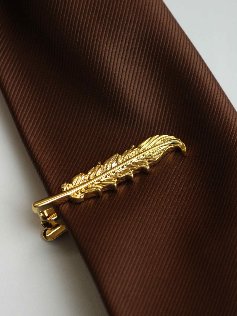 Golden Feather Tie Bar