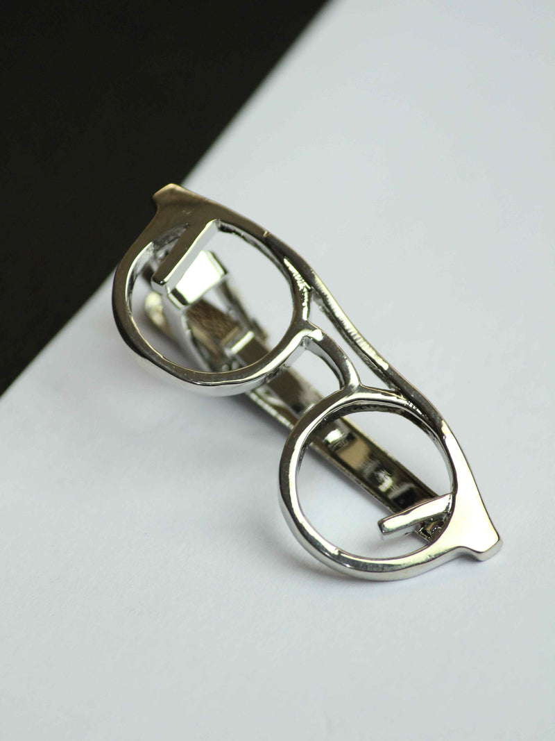 Silver Spectacles Tie Bar