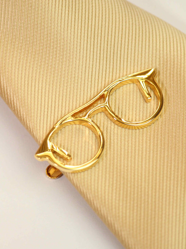 Golden Spectacles Tie Bar