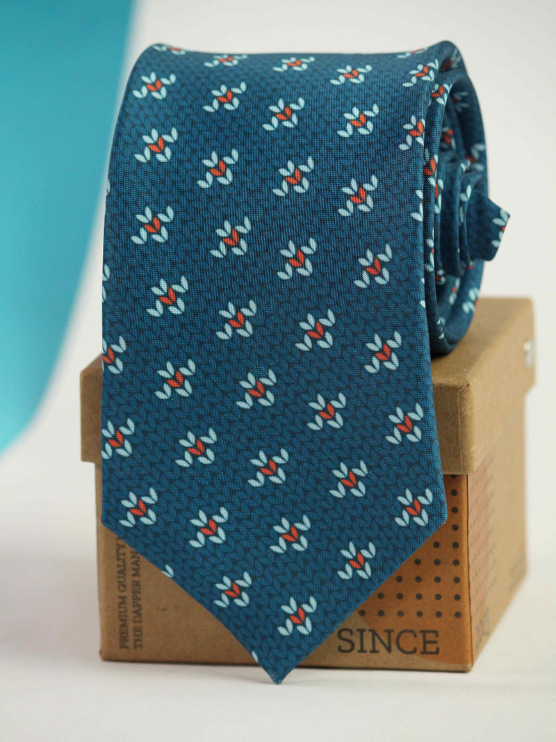 Blue Novelty Micro Fiber Necktie