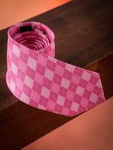 Pink Check Micro Fiber Necktie