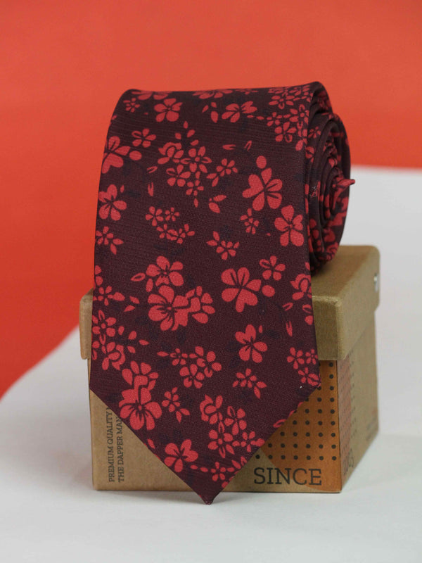 Red Floral Necktie