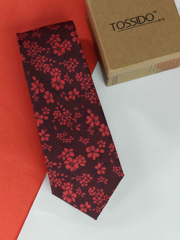 Red Floral Necktie