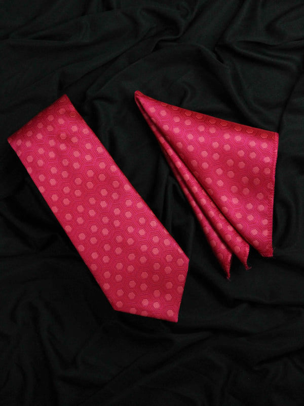 Pink Necktie & Pocket Square Giftset