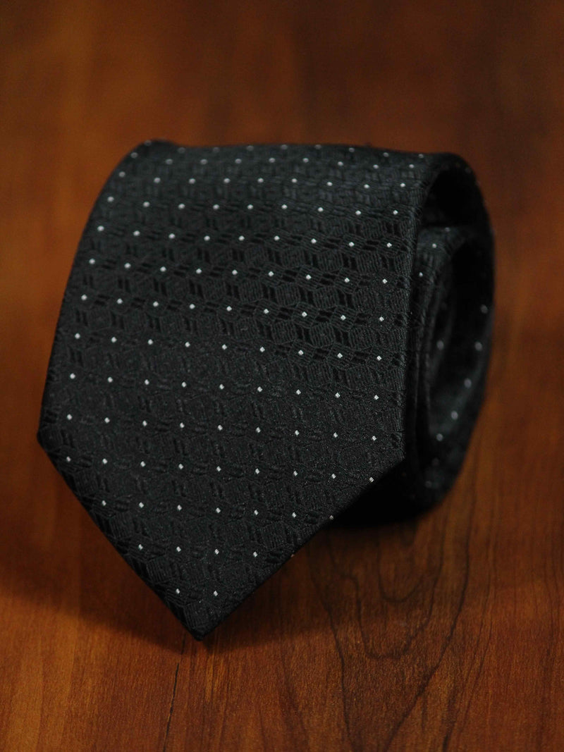 Black Geometric Necktie & Pocket Square Giftset