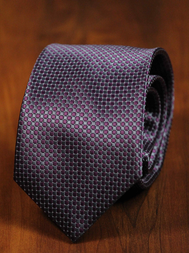 Purple & Grey Necktie & Pocket Square Giftset