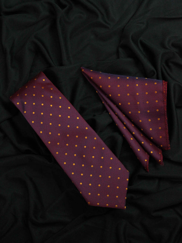 Maroon Necktie & Pocket Square Giftset