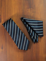 Blue Stripe Necktie & Pocket Square Giftset