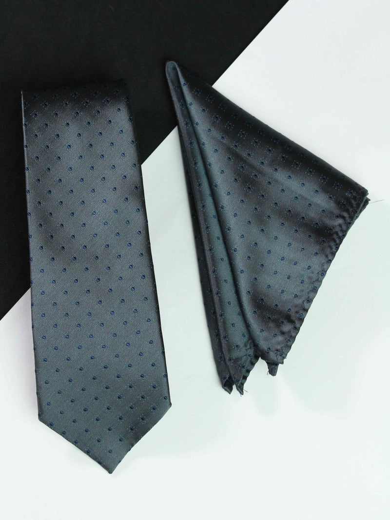 Grey Necktie & Pocket Square Giftset