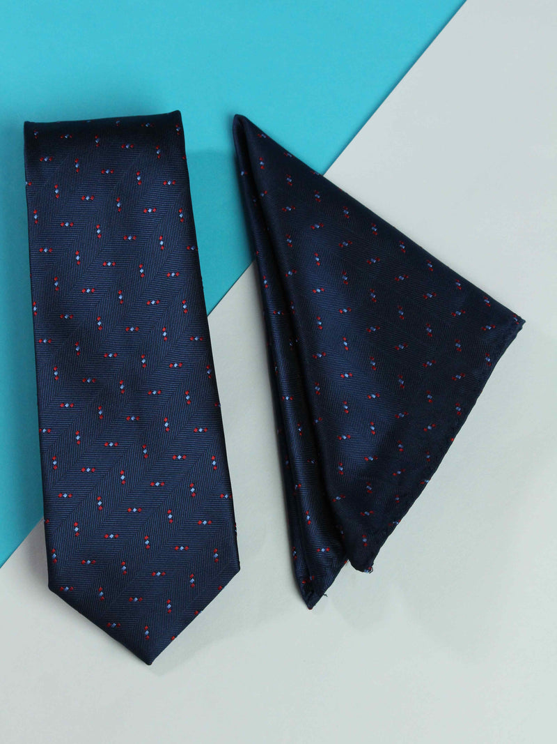 Navy Blue Necktie & Pocket Square Giftset