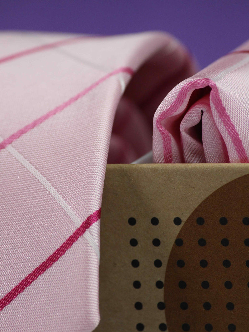 Pink Necktie & Pocket Square Giftset