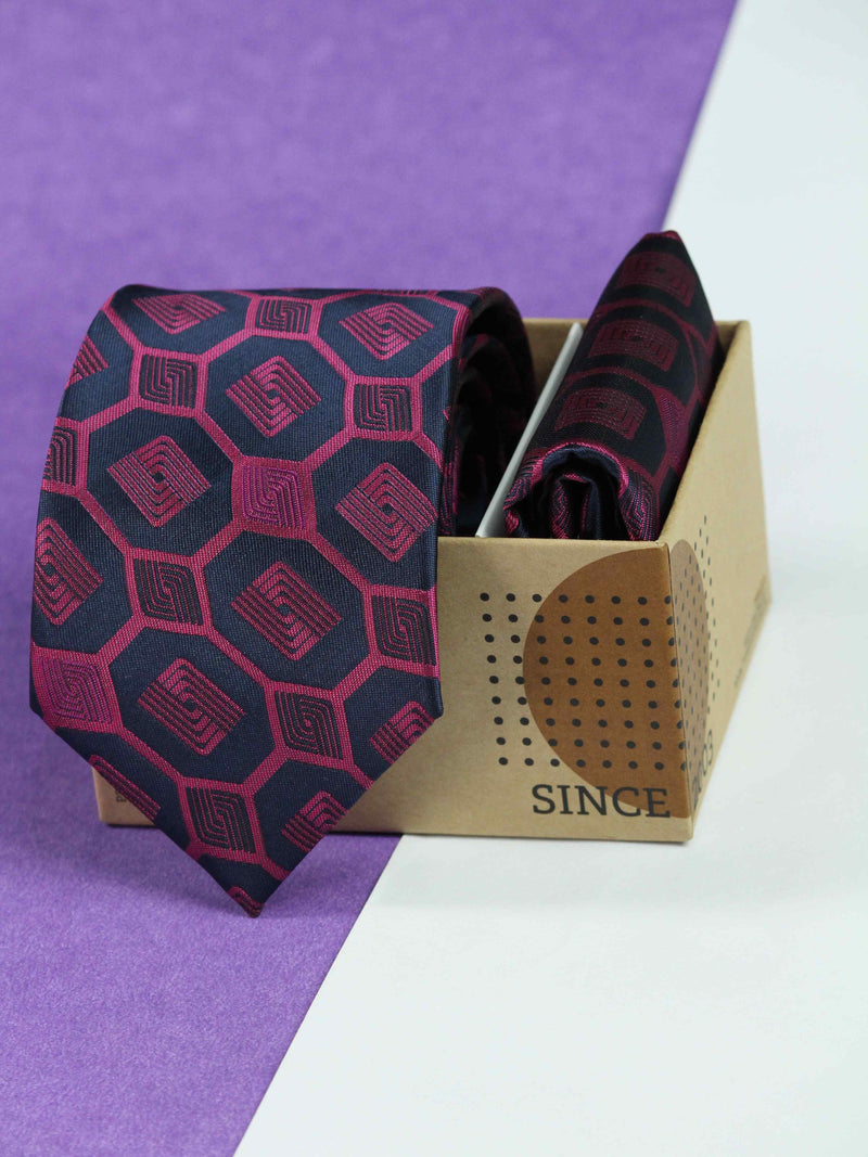 Pink Necktie & Pocket Square Giftset