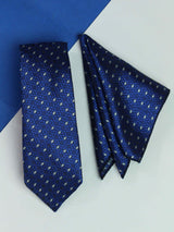 Blue Geometric Necktie & Pocket Square Giftset