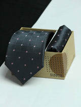 Grey Geometric Necktie & Pocket Square Giftset