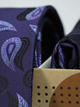 Purple Paisley Necktie & Pocket Square Giftset