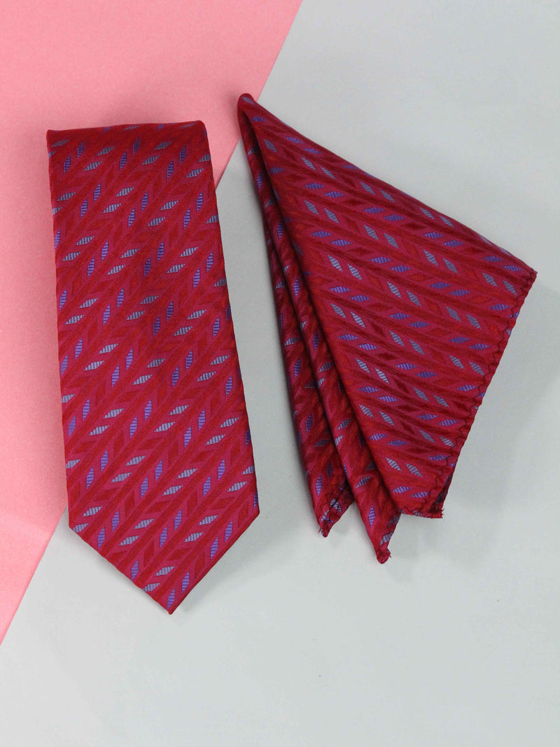 Pink Stripe Necktie & Pocket Square Giftset