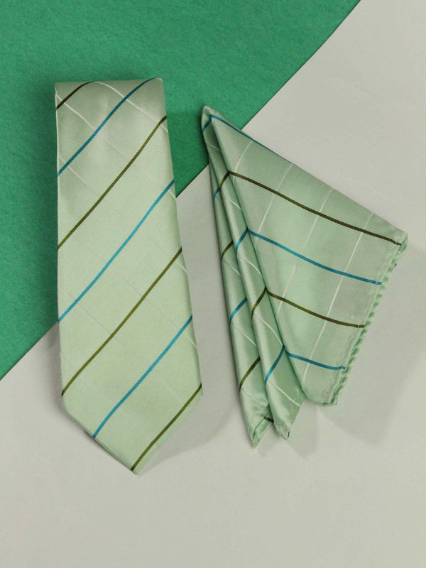 Mint Check Necktie & Pocket Square Giftset