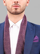 Purple Abstract Reversible Stole & Pocket Square Set