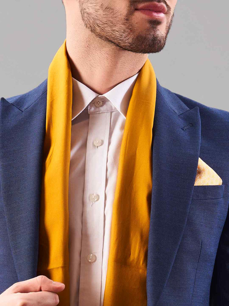 Orange Geometric Reversible Stole & Pocket Square Set