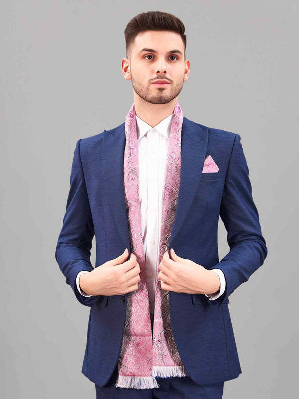 Pink Paisley Reversible Stole & Pocket Square Set