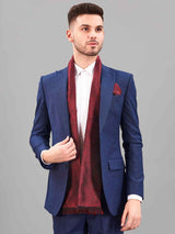 Maroon Paisley Reversible Stole & Pocket Square Set