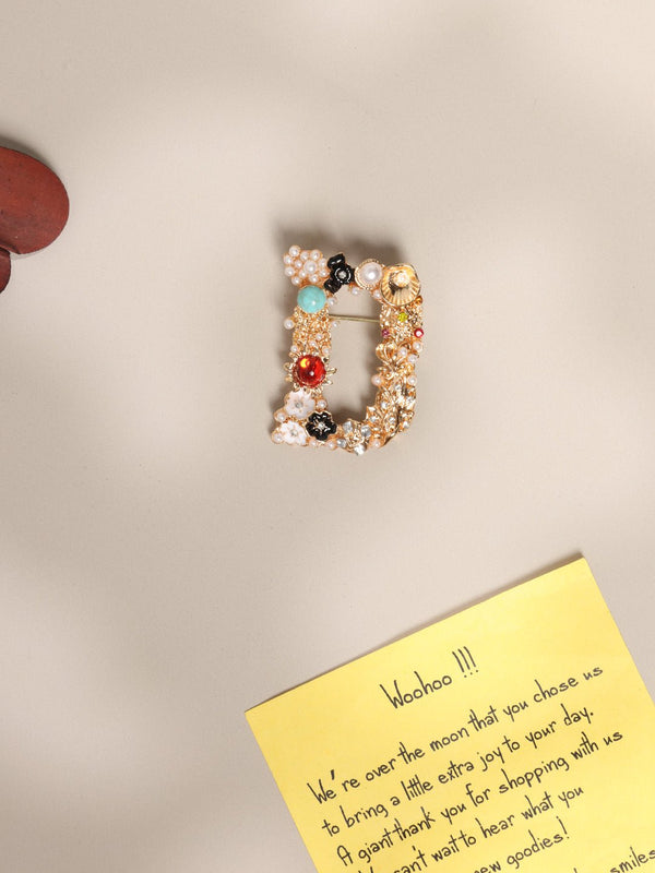 Alphabet D Brooch - TOSSIDO