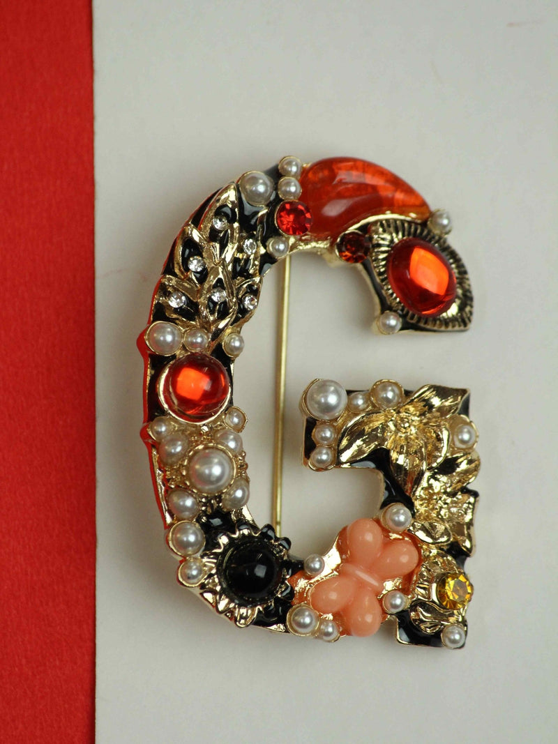 Alphabet G Brooch - TOSSIDO