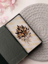 Amber Radiance Crystal Bloom Brooch - TOSSIDO