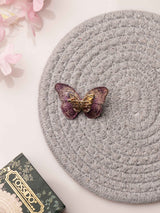 Amethyst Pearl Butterfly Brooch - TOSSIDO