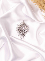 Amethyst Radiance Leaf Brooch - TOSSIDO