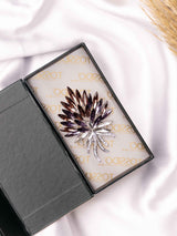 Amethyst Radiance Leaf Brooch - TOSSIDO