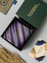 Amethyst Stripe Necktie - TOSSIDO