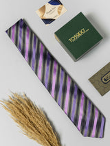 Amethyst Stripe Necktie - TOSSIDO