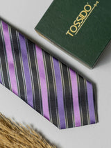 Amethyst Stripe Necktie - TOSSIDO