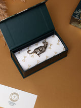 Antique Gold Crouching Leopard Brooch - TOSSIDO