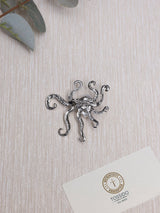 Antique Silver Baroque Pearl Octopus Brooch