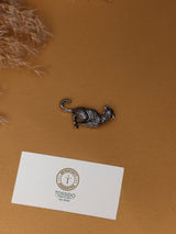 Antique Silver Crouching Leopard Brooch