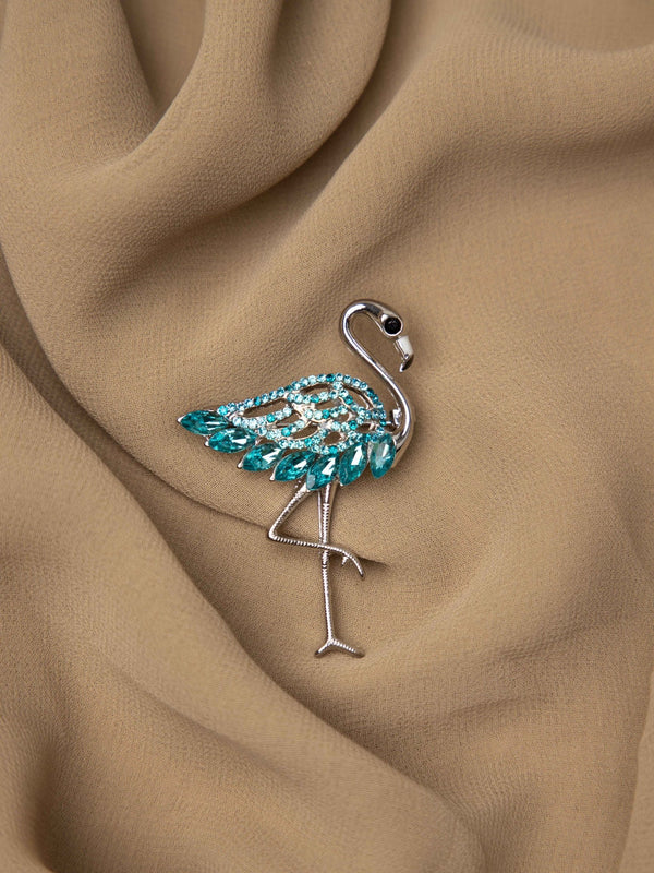 Aqua Flamingo Brooch - TOSSIDO