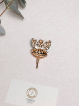 Aqua & Pink Crystal Fairy Brooch