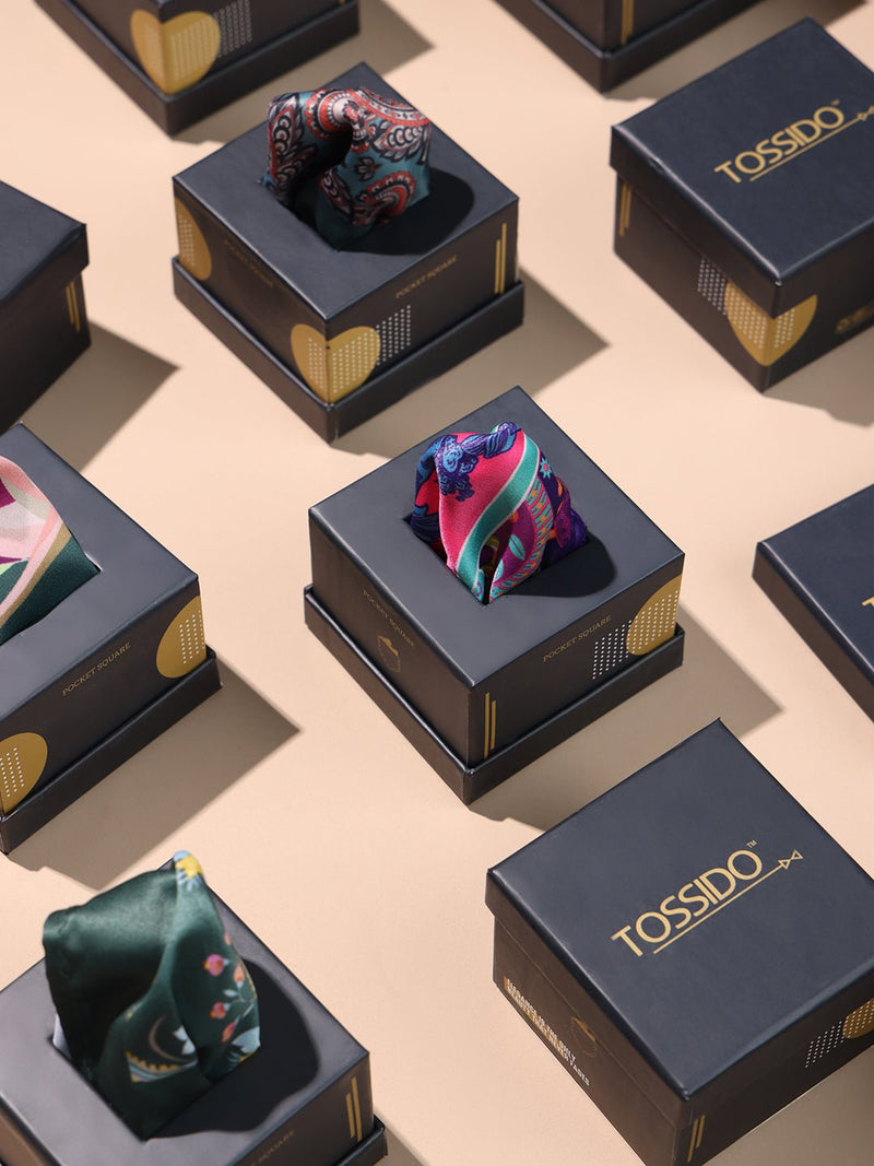 Assorted Printed Pocket Square Gift Set - TOSSIDO
