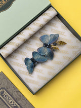 Azure Bloom Triple Butterfly Brooch - TOSSIDO