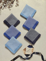 Azure Jacquard Luxe Cotton Handkerchief Set - TOSSIDO