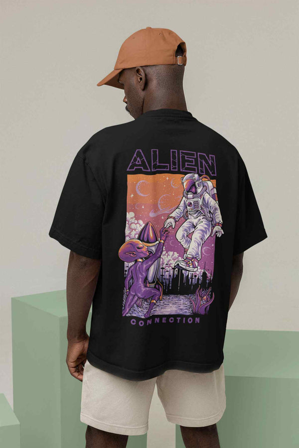 Alien Connection Black Oversized Tee