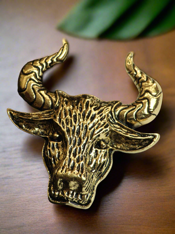 Golden Bull Brooch