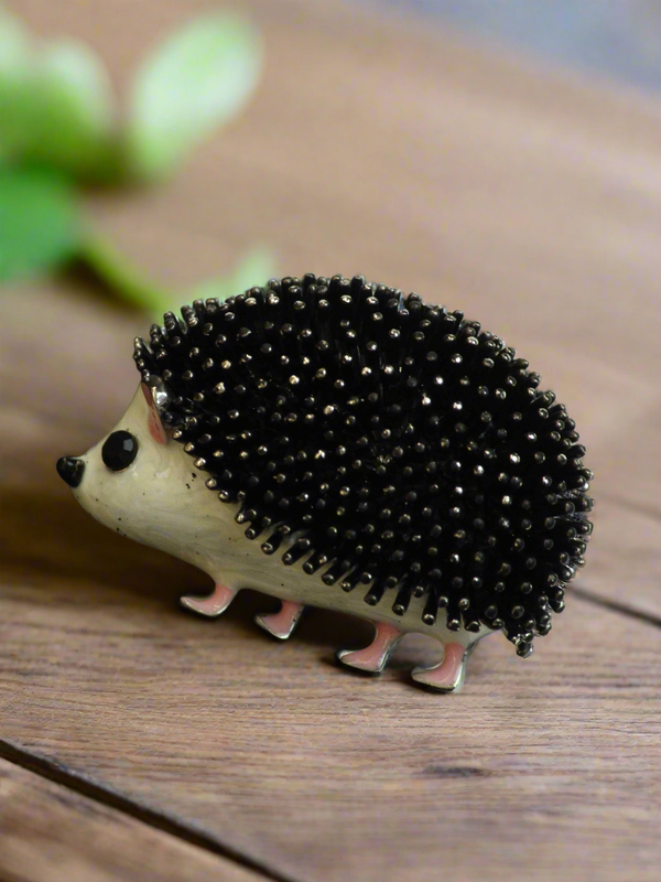 Black Hedgehog Brooch